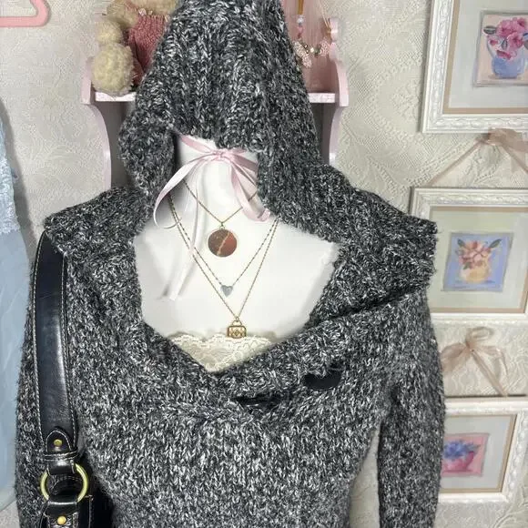 y2k rue 21 knit henley style sweater - Picture 4 of 6